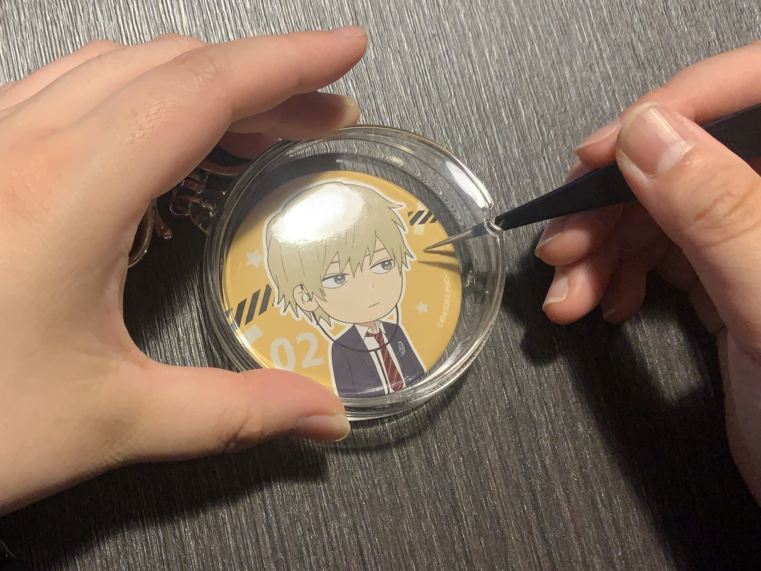 缶バッジキーホルダー,100均