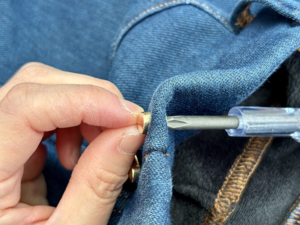 100均,デニムズボン,ウエスト,詰める