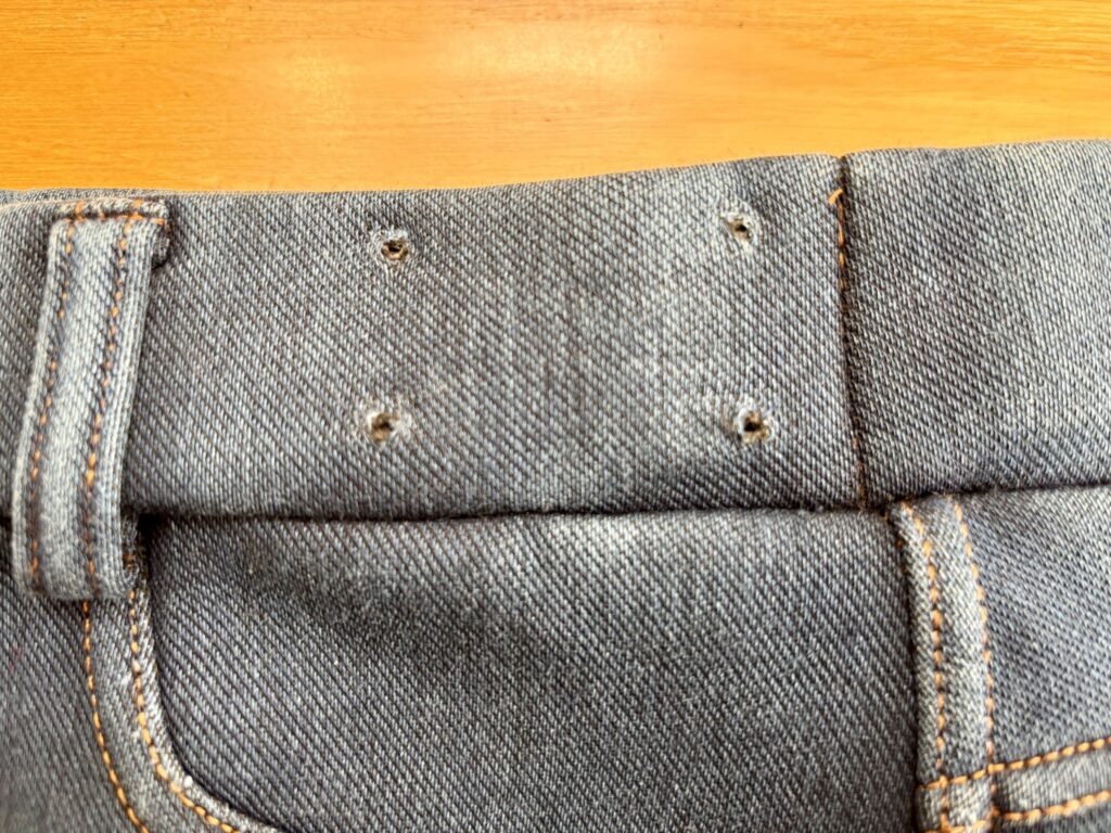 100均,デニムズボン,ウエスト,詰める